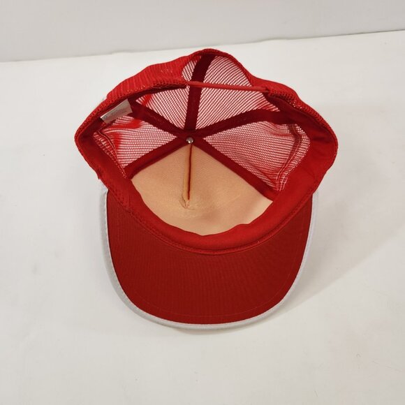 Miami Vice Police Patch 3 Stripe Trucker Hat Mesh Vtg 80s Red Snapback Cap - Picture 7 of 9